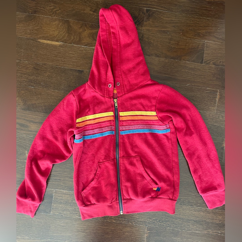 Aviator Nation Red Kids Sweatshirt with Stripes